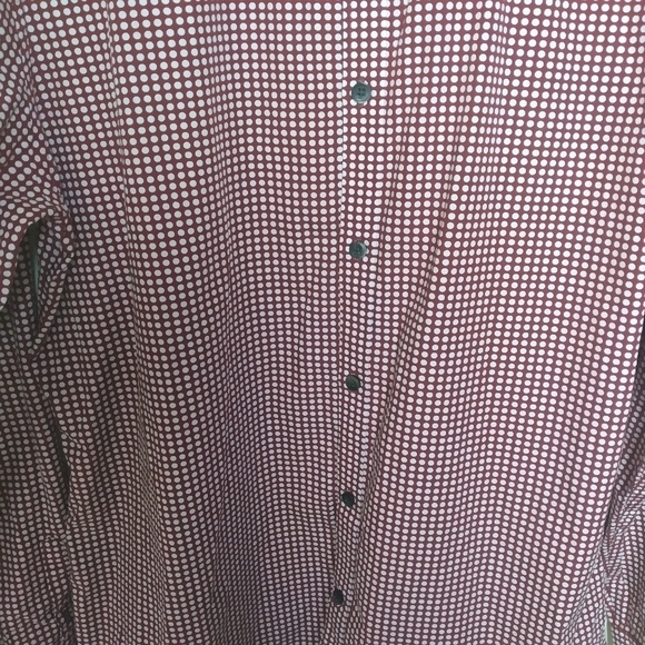 Express Men's Red and White Polka Dot Fitted Button Down Shirt Size XL - Picture 5 of 9